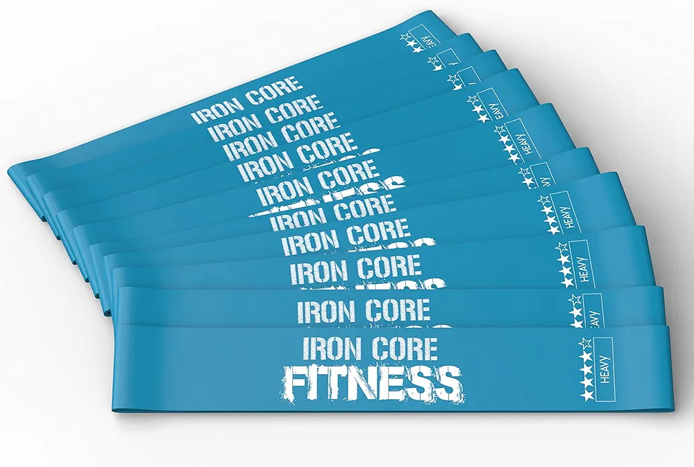 Mini Resistance Bands Sets for Trainers, Bootcamp, Gym for Men and Women in Fun Colors - Ebook, Videos and Workout Chart Included by Iron Core Fitness