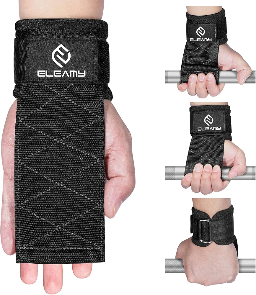 Wrist Straps for Weightlifting, Double Layer Polypropylene, Wrist Strap for Deadlift and Powerlifting, Adjustable Neoprene Padded Gym Workout Lifting Wrist for Women & Men (Pair)