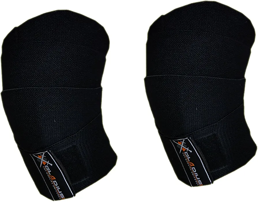 Power Lifter Weight Lifting Knee Wraps Supports Gym Training Fist Straps (Black)