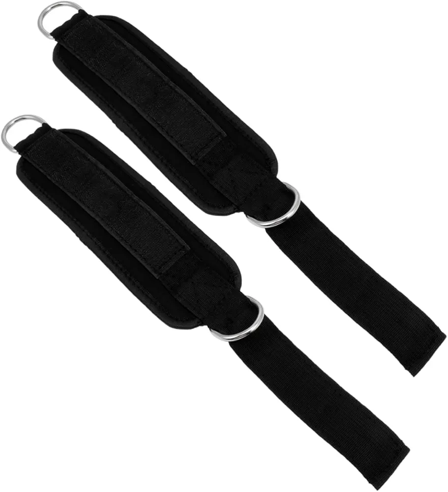 SUPVOX 2 Pairs Ankle Straps Strap for Cable Machines Load Resistance Band Ankle Belt for Gym Weightlifting Double Ring Ankle Strap Leg Workouts Fitness Ankle Strap Weight-Bearing Strap