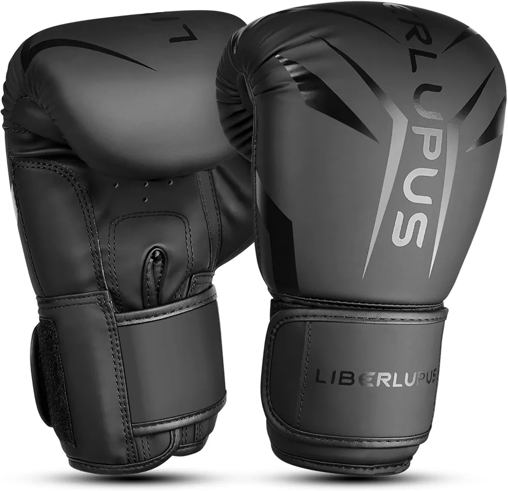 Liberlupus Boxing Gloves for Men & Women, Boxing Training Gloves, Kickboxing Gloves, Sparring Punching Gloves, Heavy Bag Workout Gloves for Boxing, Kickboxing, Muay Thai, MMA