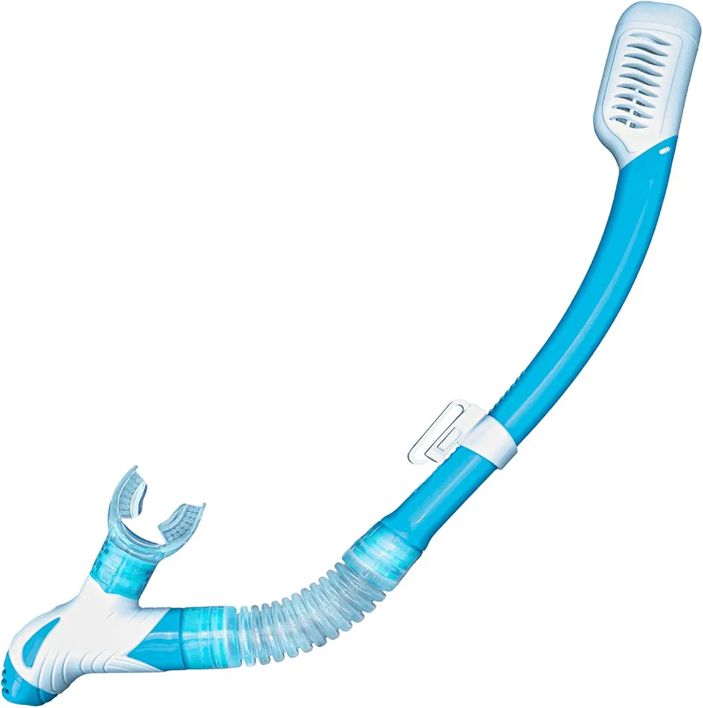 Dry Snorkel | Quality Professional Snorkel Gear with Dry Top Valve, Comfortable Silicone Mouthpiece and Purge Valve for Scuba Diving, Snorkeling, Freediving, Spearfishing and Swimming