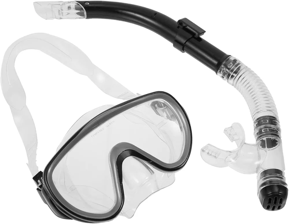 1 Set Diving Equipment Fin Full Snorkel Full Dive and Flipper Gear Masks Air Snorkeling Defogger Mask Defog Full Face Goggles Adult Nose Scuba Goggles Snorkel Mask Black PVC