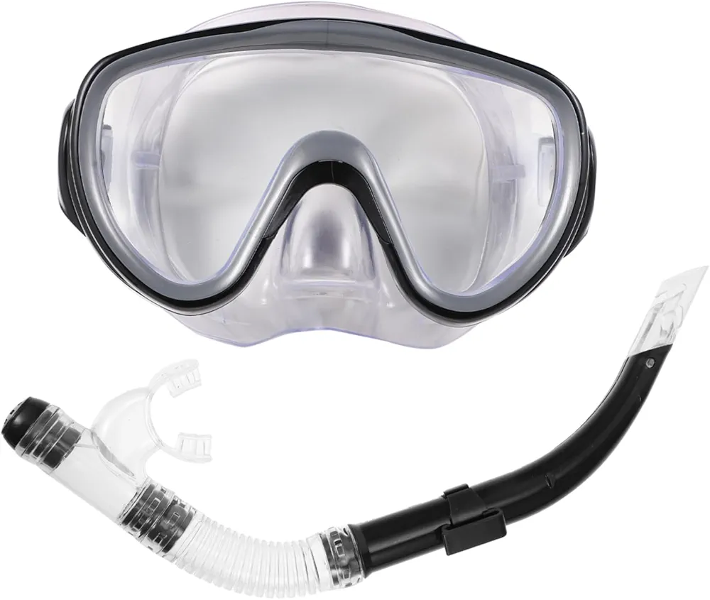 BESPORTBLE 1 Set Diving Equipment Tank Mouthpiece Off Snorkel Goggles Mask Defog Fin Snorkel Full Masks Bundle Air Venom Kit Nose Accessories Face Mask Dive Mask and Snorkel Black PVC