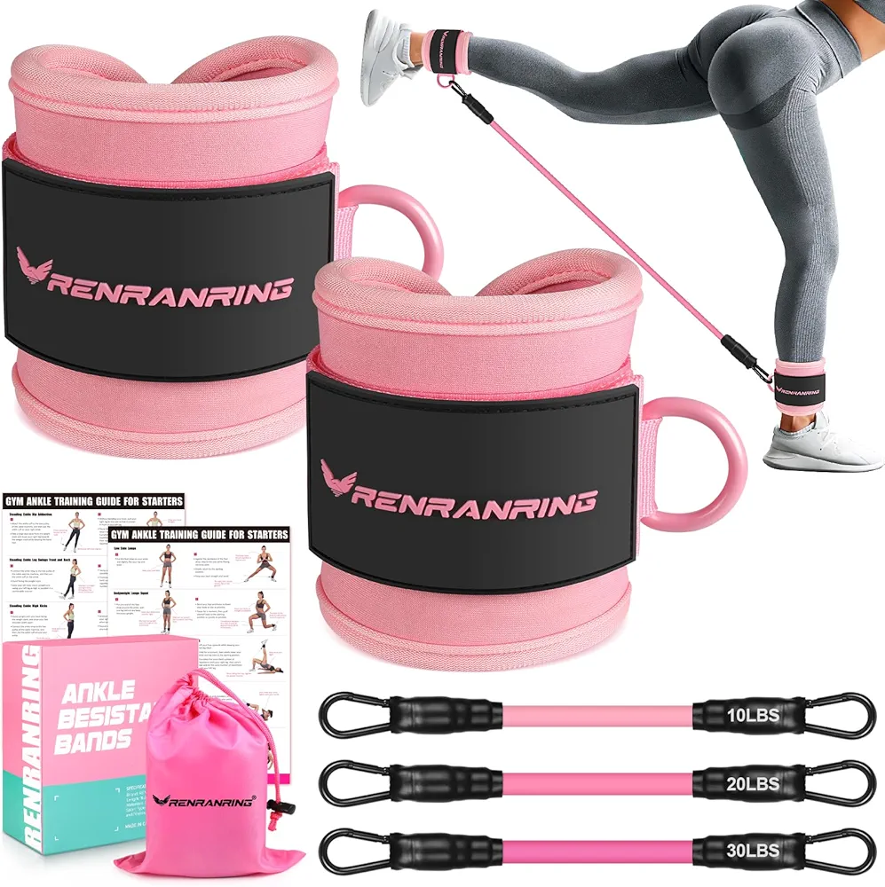 Ankle Resistance Bands, Ankle Bands for Working Out with Cuffs, Ankle Resistance Band, Glutes Workout Equipment, Butt Exercise Equipment for Women Legs and Glutes