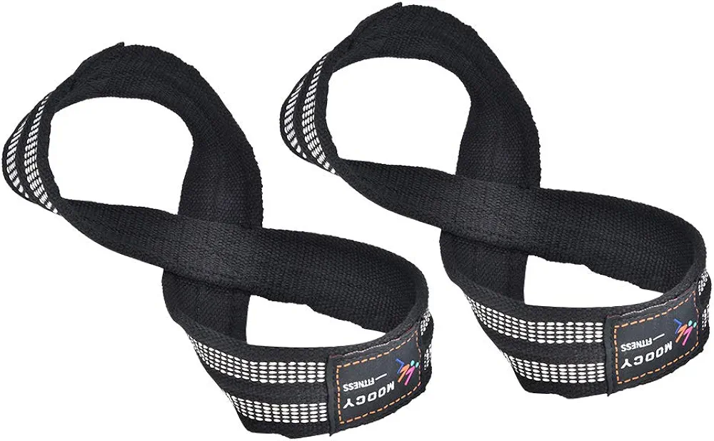 Weight Lifting Straps, Anti Slip Strap with Cuffs Wrist Support for Gym Workout Deadlift Powerlifting Bodybuilding Weightlifting, Fitness Strength Training, Hand Bar Grip for Men