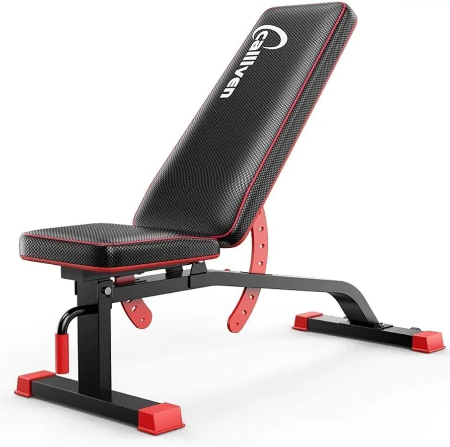 Weight Bench Foldable, Press Exercise Gym Bench Decline Bench Strength Training Bench, Utility Workout Bench for Bench Press, Sit-ups, Full Body Fitness,Black