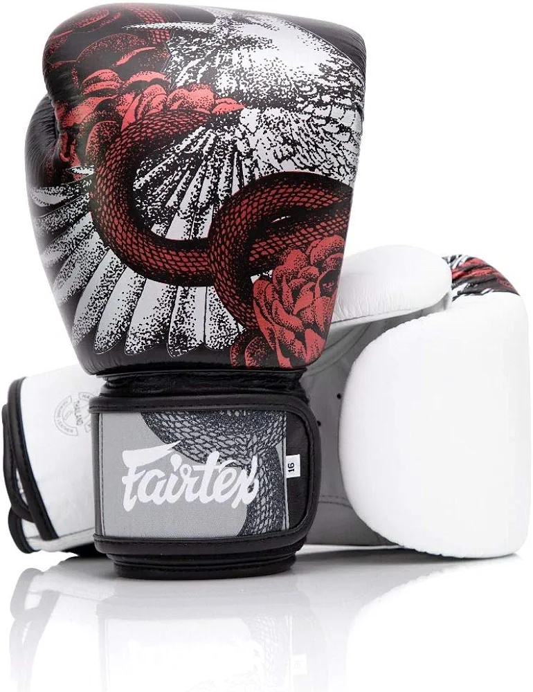 Fairtex Beauty of Survival Limited Edition Boxing Gloves | Premium Craftsmanship |Full-Grain Leather| Stylish Design | Adjustable Fit | Unique Artwork | Hook and Loop Straps