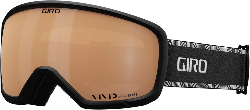 Giro Millie Ski Goggles - Snowboard Goggles for Women and Youth - Black/White Chute Strap with Vivid Copper Lens