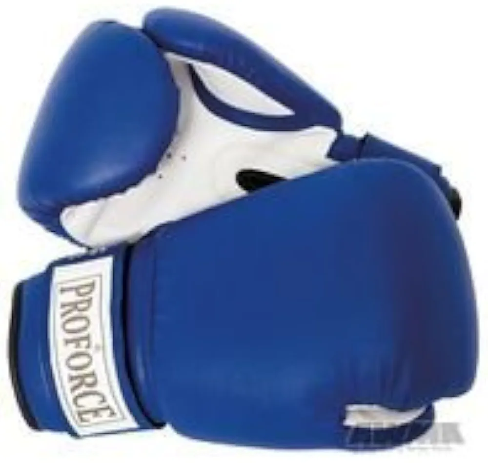 ProForce Leatherette Boxing Gloves, Blue & White 12 oz by ProForce