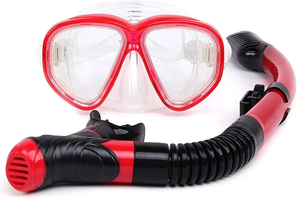 Full Face Snorkel Diving Masks Snorkelling Mask Snorkeling Goggles Snorkel Set Anti Fog Tempered Glass Scuba Snorkeling Mask Gear Scuba Diving Masks Pool Equipment for Ad Masks