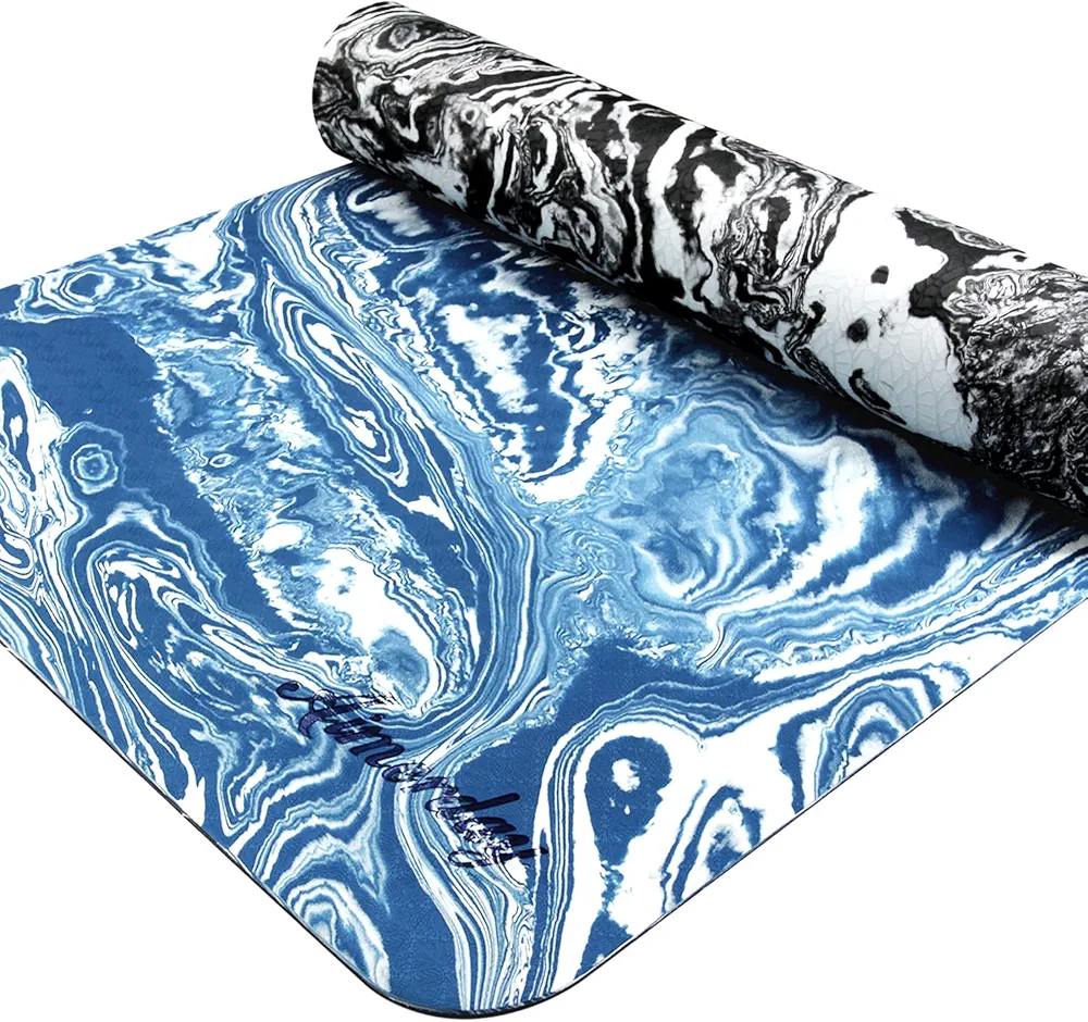 Non Slip Yoga Mat Eco Friendly TPE Exercise Mat Premium Print 1/4 Inch Thick High Density Lightweight Pilates Mat with Carrying Strap for Floor Workout, Fitness & Hot Yoga 72" x 24"