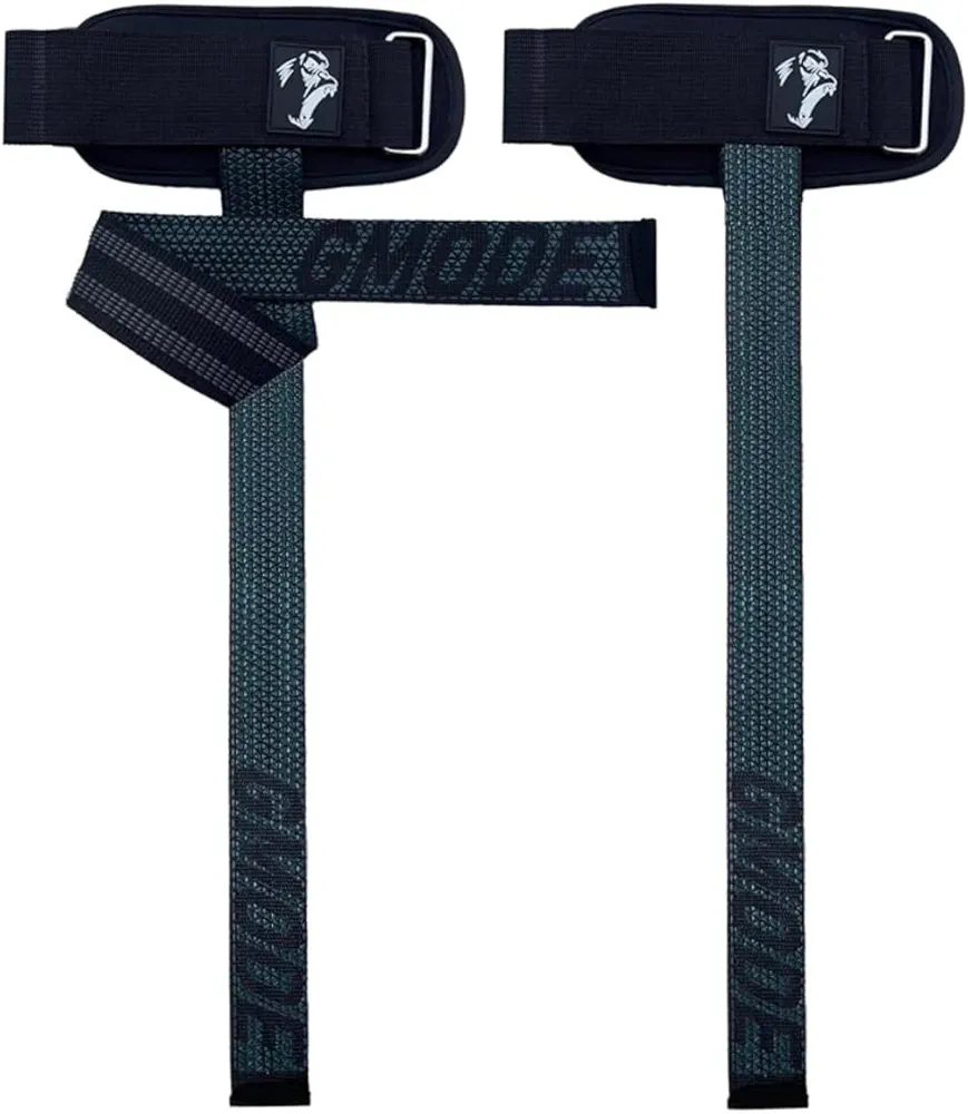 GMODE Double-Sided Grip Weight Lifting Straps Durable Silicone & Rubber Grip With Thick Neoprene Padding, Adjustable Velcro for Body Building, Strength Training and Weight lifting Gym Wrist Wraps