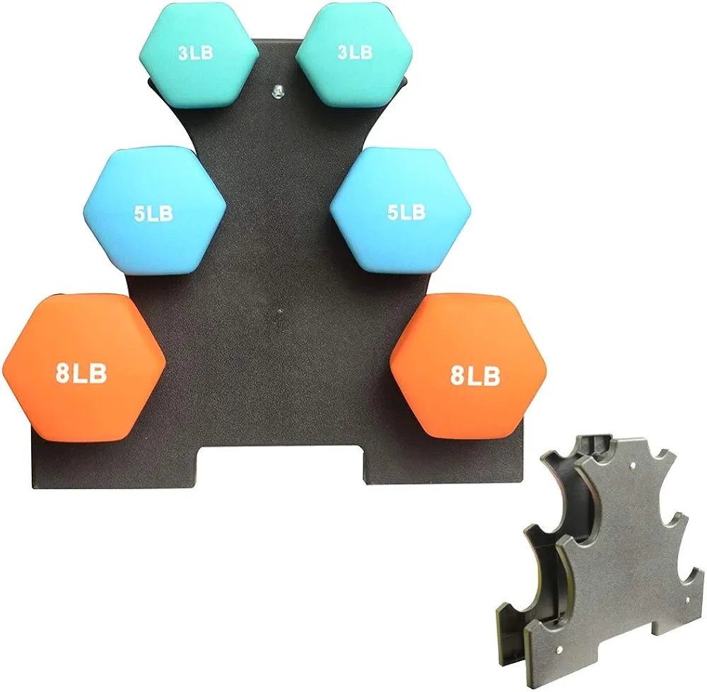 IMFUN Dumbbell Rack, Compact Dumbbell Bracket Free Weight Stand for Home Gym Black without Weights(Big Leaves)