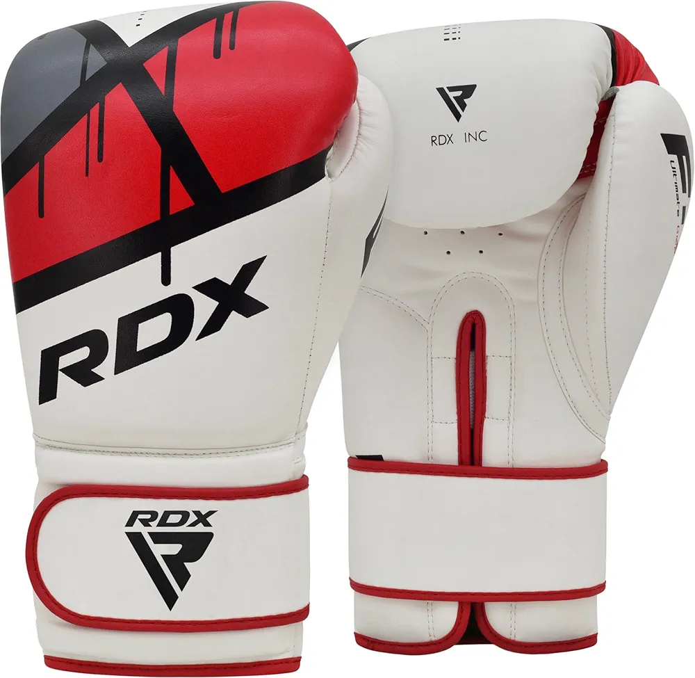 RDX Boxing Gloves EGO, Sparring Muay Thai Kickboxing MMA Heavy Training Mitts, Maya Hide Leather, Ventilated, Long Support, Punching Bag Workout Pads, Men Women Adult 8 10 12 14 16 oz