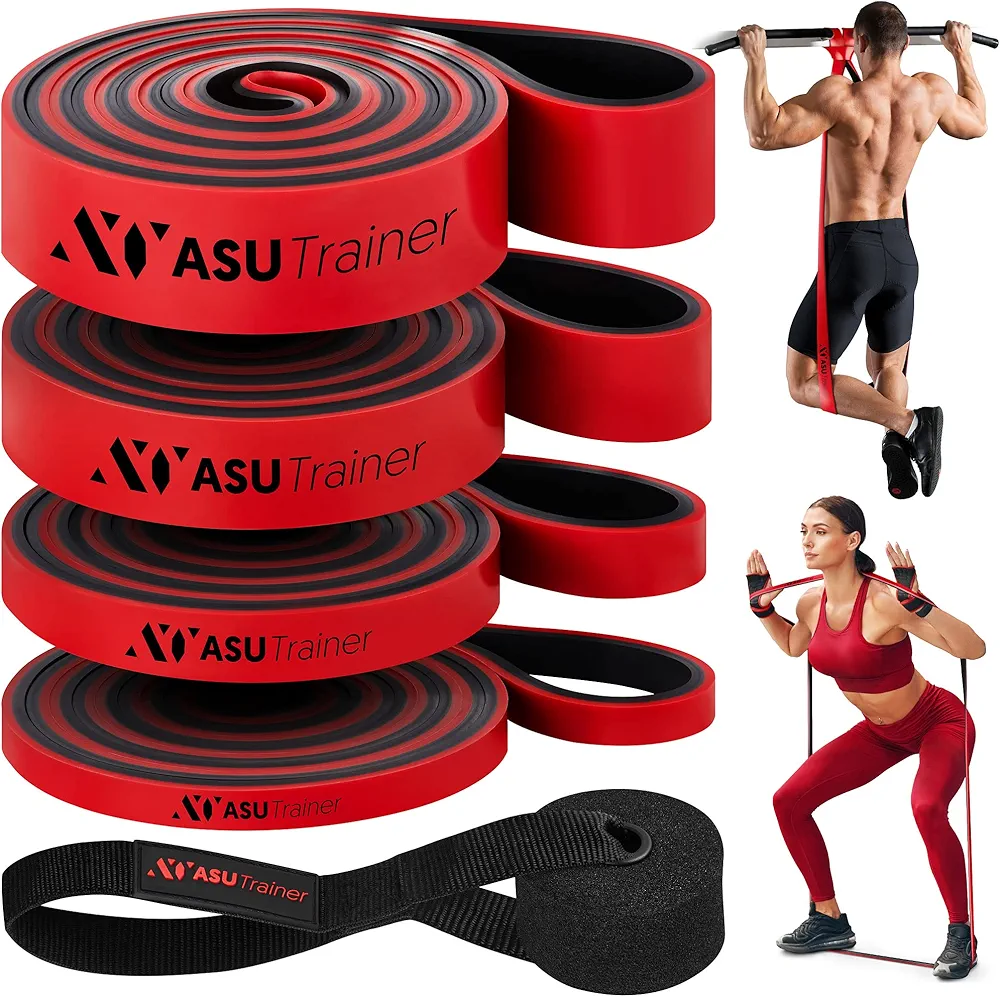 Set of 4 Pull Up Assistance Bands, Resistance Bands for Working Out, Exercise Bands for Resistance Training, Stretching, Bodybuilding, Loop Pull Up Bands, Resistance Bands (Men and Women)