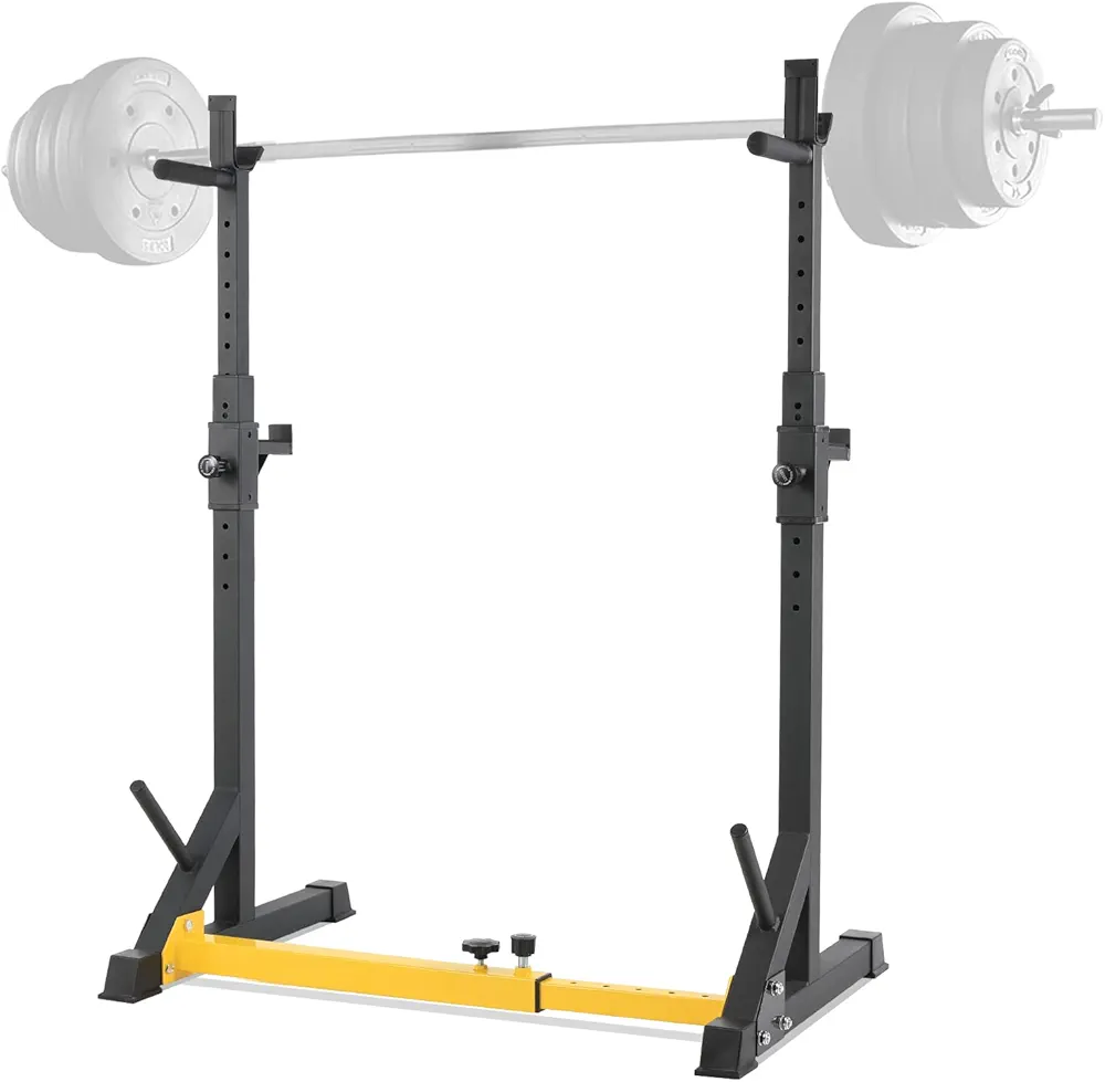 Arlopu Multi-Function Squat Rack Stand, Adjustable Dumbbell Rack, Home Gym Weight Lifting Rack, Weight Bench Press Rack with Barbell Storages, Strength Training, Max Load 570lbs