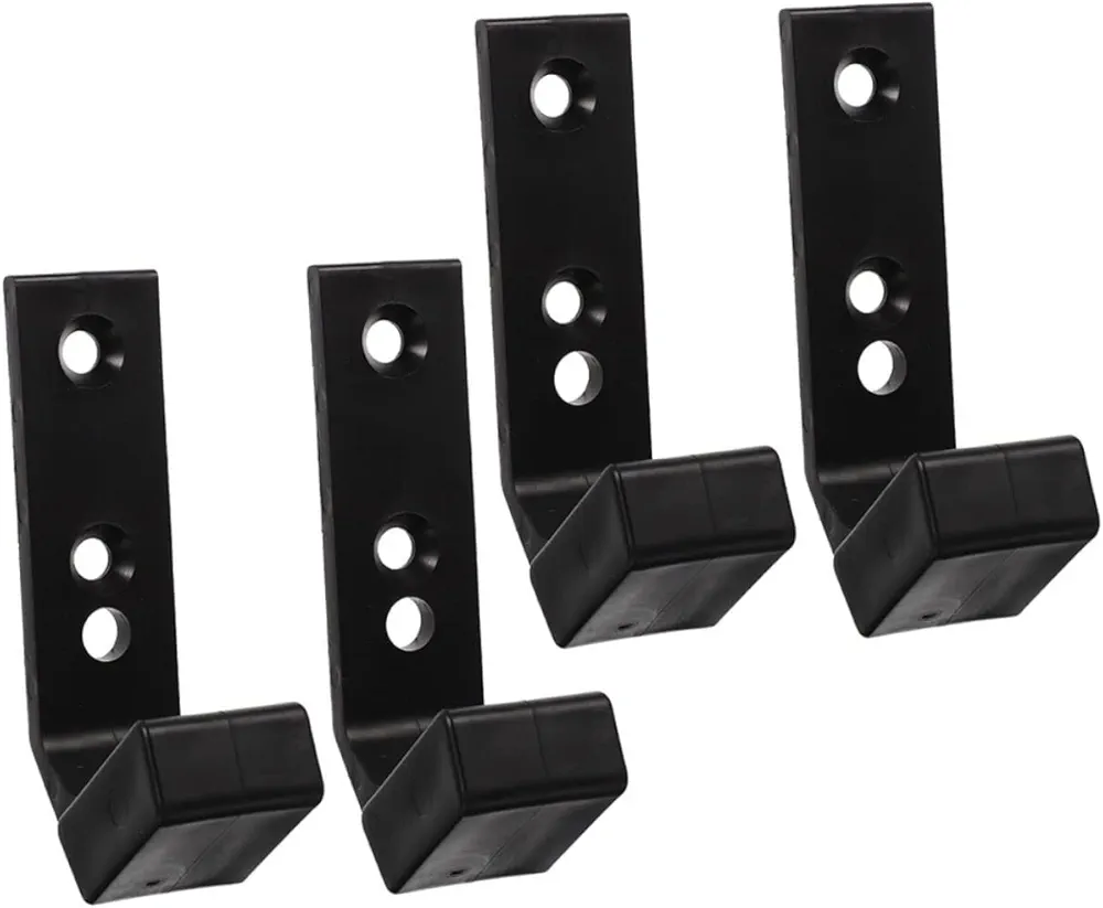 BESPORTBLE Workout Weights J-hooks Barbell Holder for Power and Squat Racks Barbell Storage Hanging Bar Holder Squat Rack Attachment for Power Lifting 4pcs Macebell