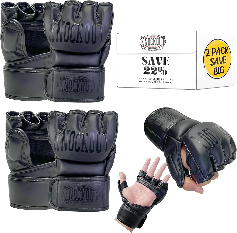 Boxing Gloves 2 Pack Best UFC MMA Gloves for Boxing, Grappling, Kickboxing, Kids MMA Gloves with Ultimate Thick Padding Protection for Training & Competition