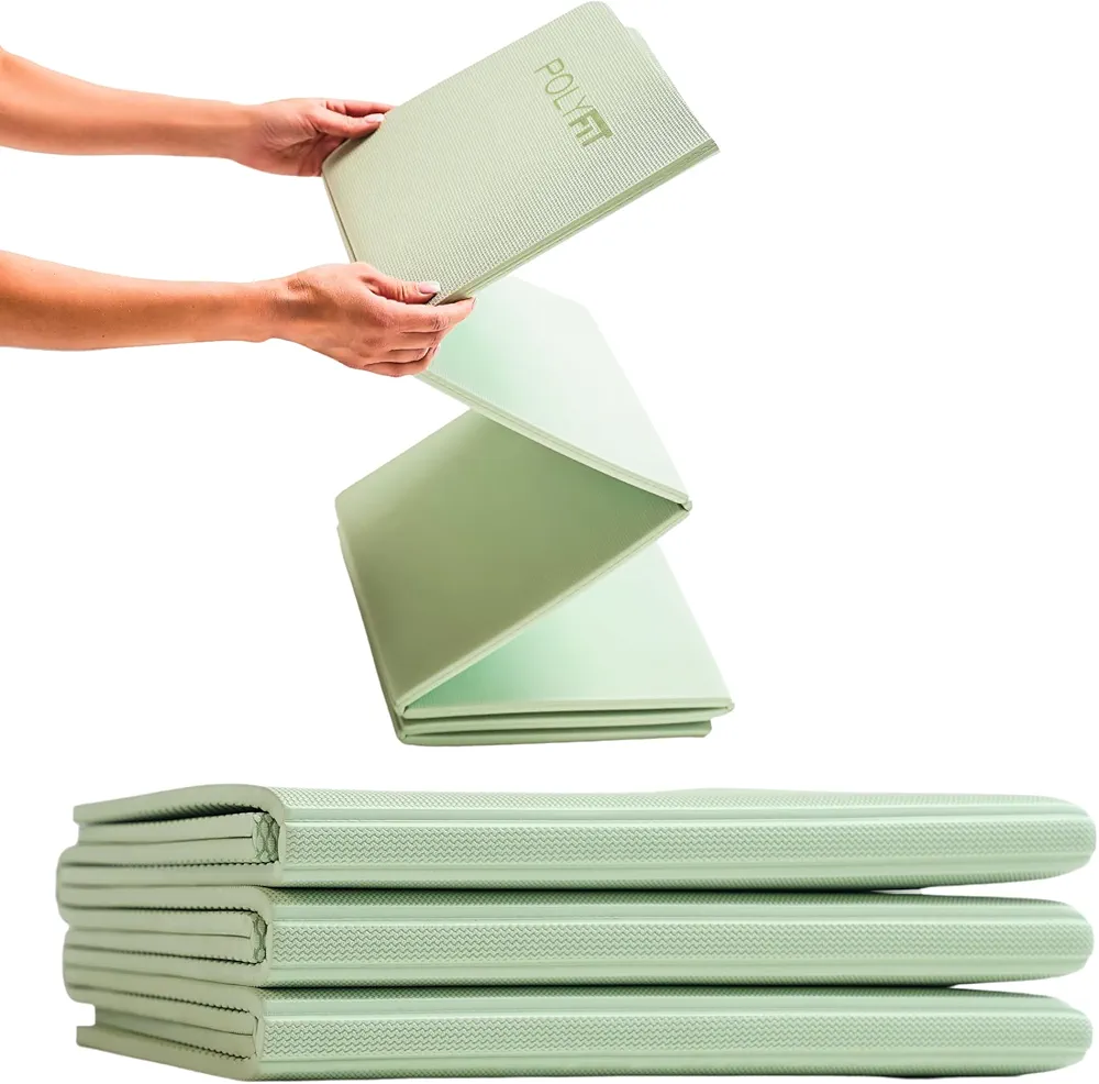 Foldable Yoga Mat for Travel and Home Workouts - 7mm Thick - Lightweight, Packable, and Easy to Store - Workout Mat for Yoga, Pilates, and Floor Exercises