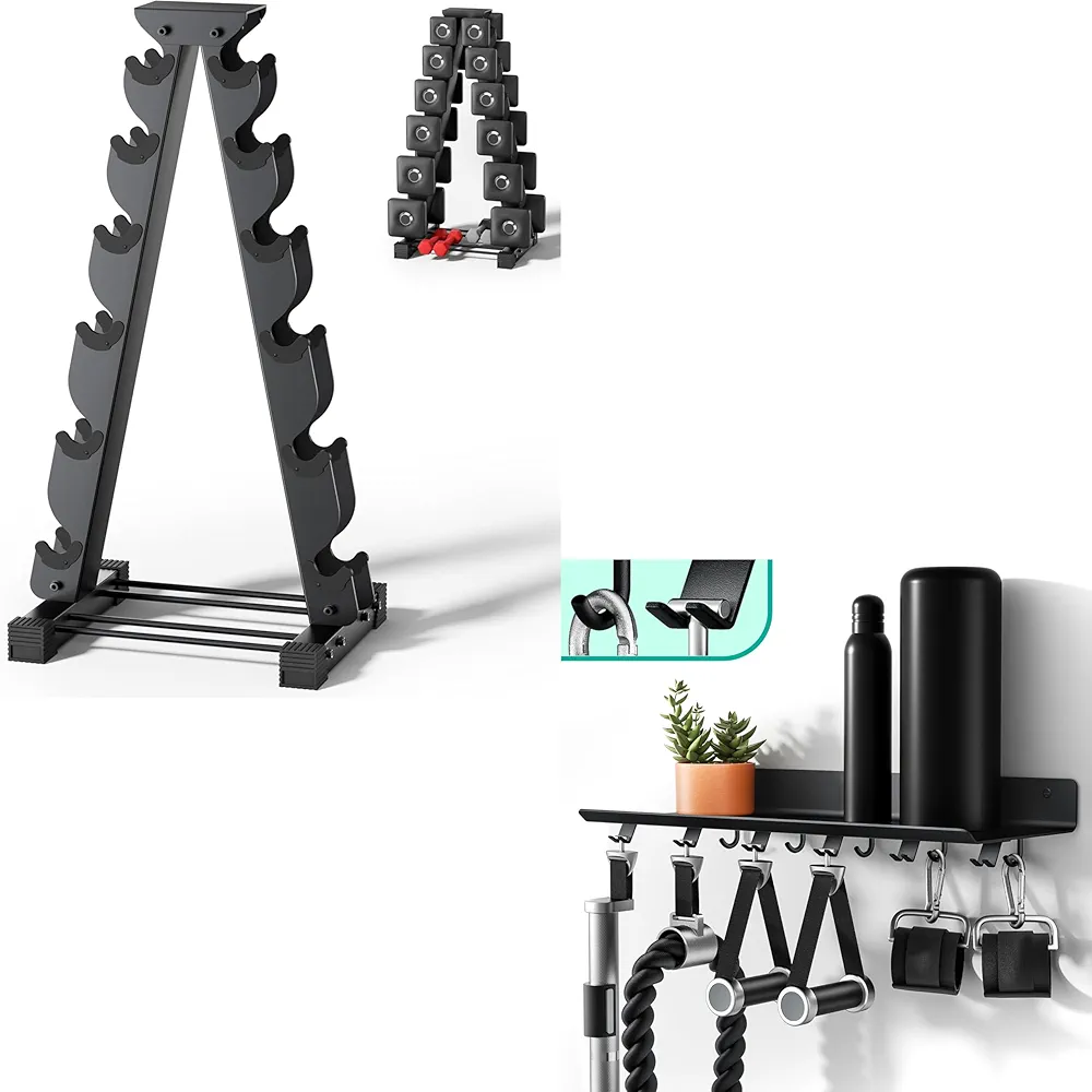 Dumbbell Rack Stand Only, Compatible with Peloton Weights, Ergonomic Dumbbell Weight Rack, Crostice 1-Tier Floating Shelf Compatible with Tonal Accessories, Home Gym Storage Shelf