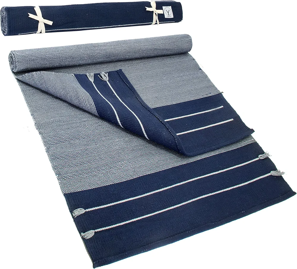 Gayo Handmade Organic Yoga Mat made with 100% Organic Cotton Yoga Mat - Natural Yoga Rug for Exercise, Workout, & Fitness Rug - Hand Weaved, Washable - 74 inches X 26 Inches
