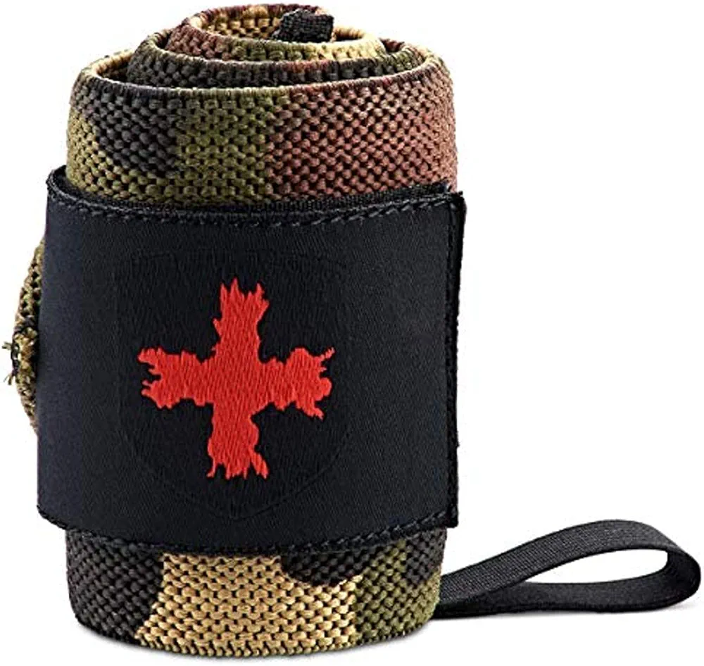 Harbinger Red Line 78-Inch Wrist Wraps for Weightlifting (Pair) Camo