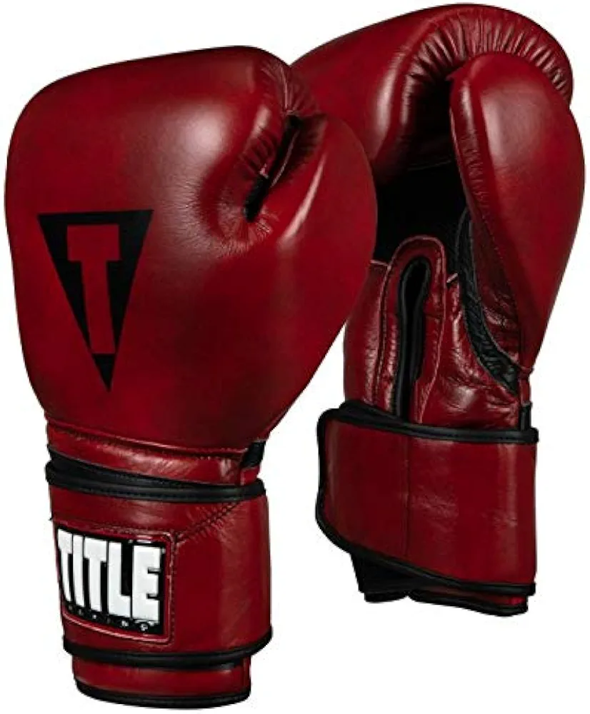 Title Blood Red Leather Training Gloves - Boxing Gloves, Boxing Training Gloves, MMA Gloves, Oz Training Gloves, Kickboxing Gloves, Punching Bag Gloves, Sparring Gloves