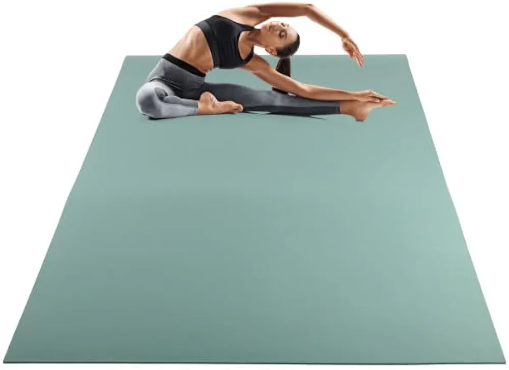 Large Yoga Mat - 6’x4’ Wide Exercise Mat - 8mm Thick Non-Slip Workout Mat
