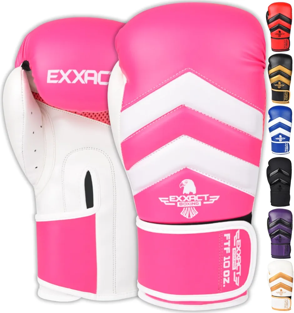 Exxact Sports Clash Boxing Gloves for Men, Durable Engineered Leather Mens Boxing Gloves with Padded Protection, Womens Boxing Gloves for MMA, Muay Thai & Sparring Gloves