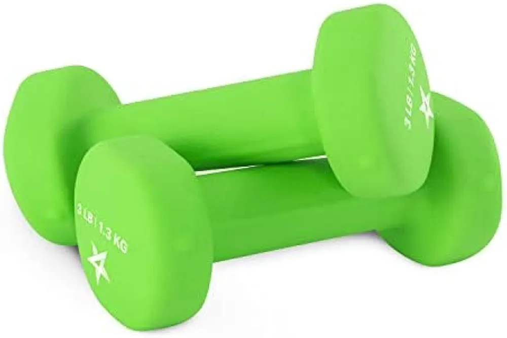 Yes4All Neoprene Coated Dumbbell Hand Weight Sets of 2 - Multiple Weight Options with 15 Colors, Anti-roll, Anti-Slip, Hexagon Shape
