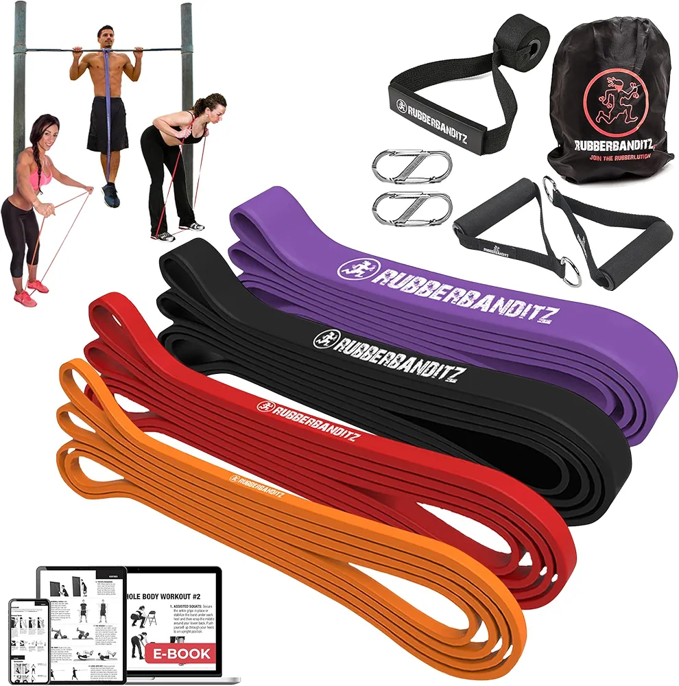 Rubberbanditz Resistance Bands Workout Kit | Exercise Bands, Door Anchor, Handles, Carry Bag, Straps | Resistance Training, Physical Therapy