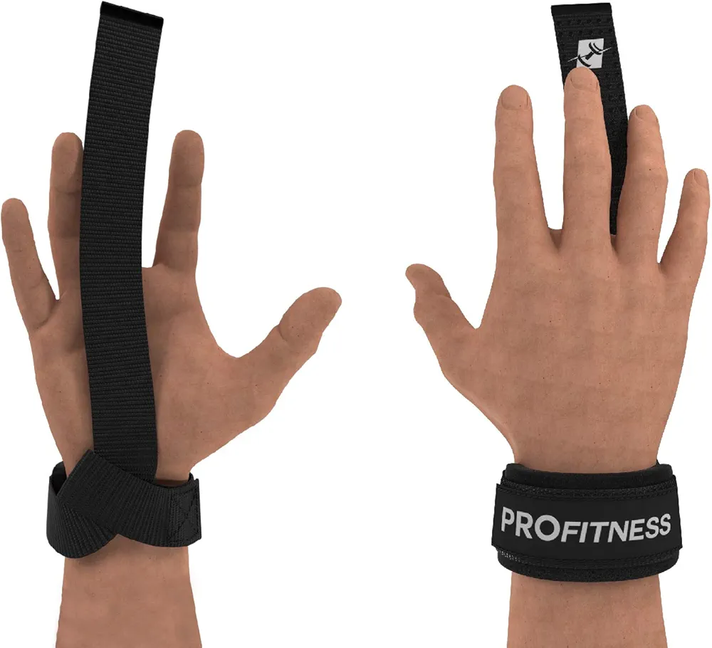 ProFitness Weight Lifting Straps: Heavy Duty Strap Improves Grip for Weightlifting, Powerlifting, Bodybuilding & Deadlift | Neoprene Padded Wrist Wraps Provides Support | for Men & Women