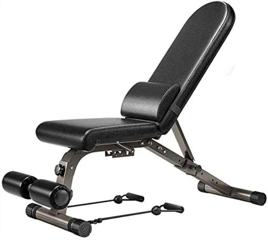 Adjustable Weight Bench Utility Sit Up Bench Strength Training Foldable Flat/Incline/Decline Bench Press Gym Bench for Home Gym Black