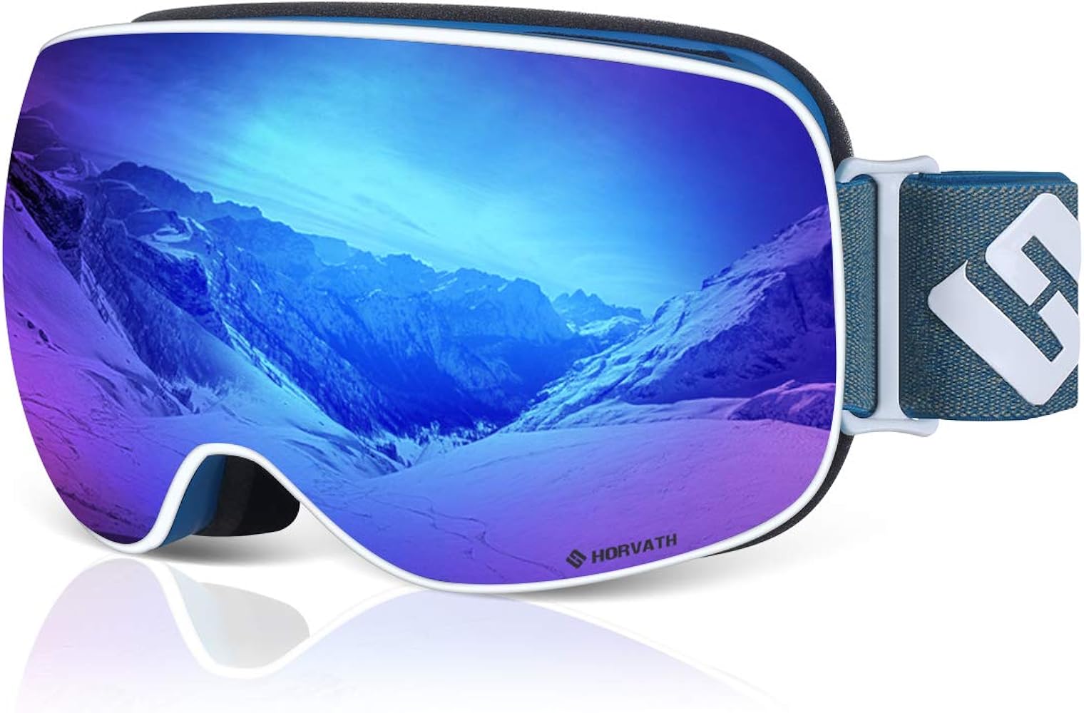 Ski Snowboard Goggles Magnetic Mirrored Lens 120s Anti-Fog for Adult