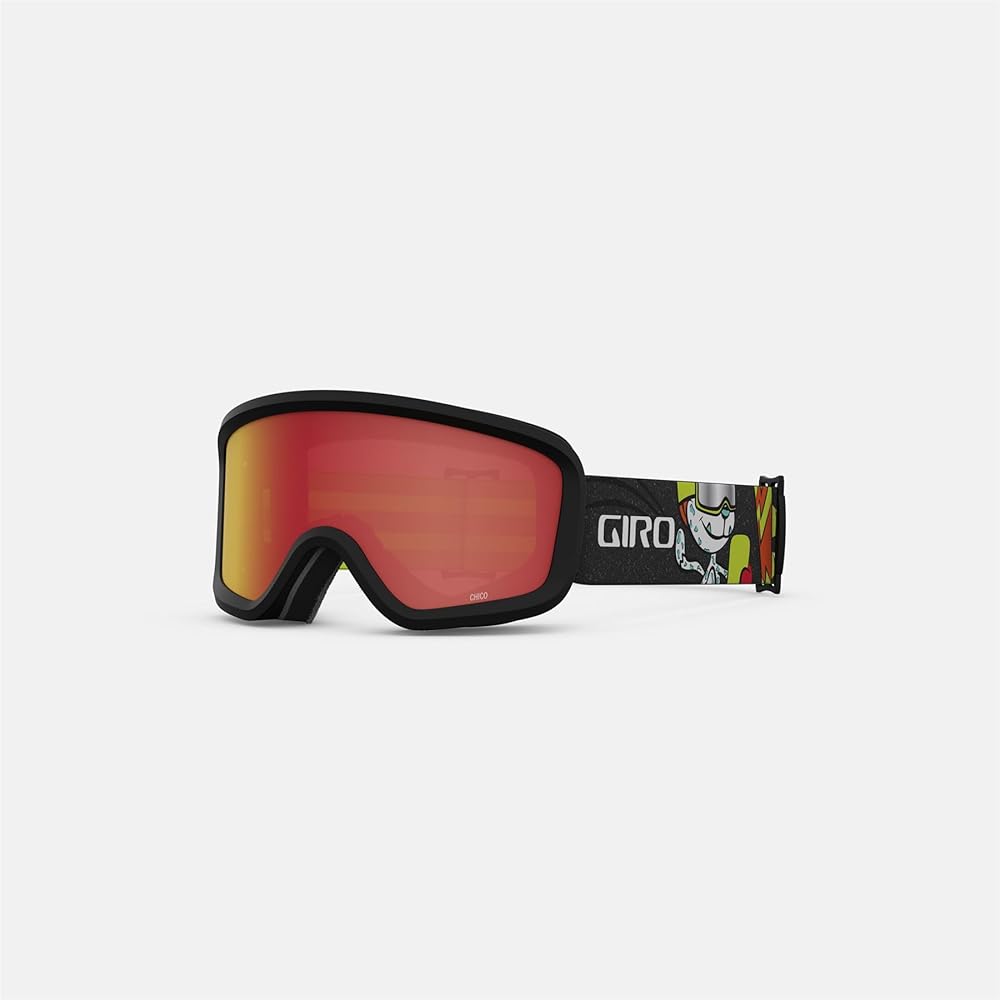 Giro Chico 2.0 Toddler Ski Goggles - Snowboard Goggles for Kids, Boys & Girls 2-4 - Black Ashes Strap w/Amber Scarlet Lens