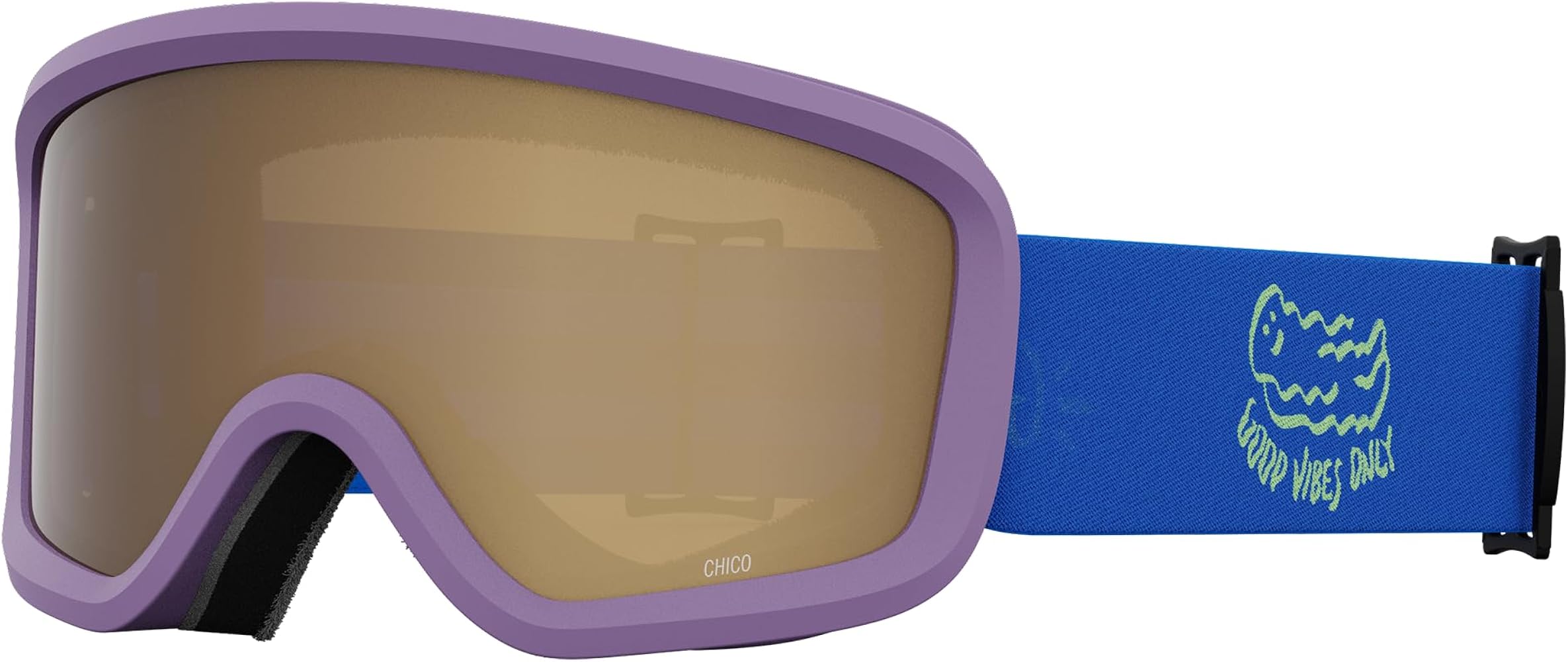 Giro Chico 2.0 Toddler Ski Goggles - Snowboard Goggles for Kids, Boys, and Girls - Lavender Namuk Strap with Amber Rose Lens