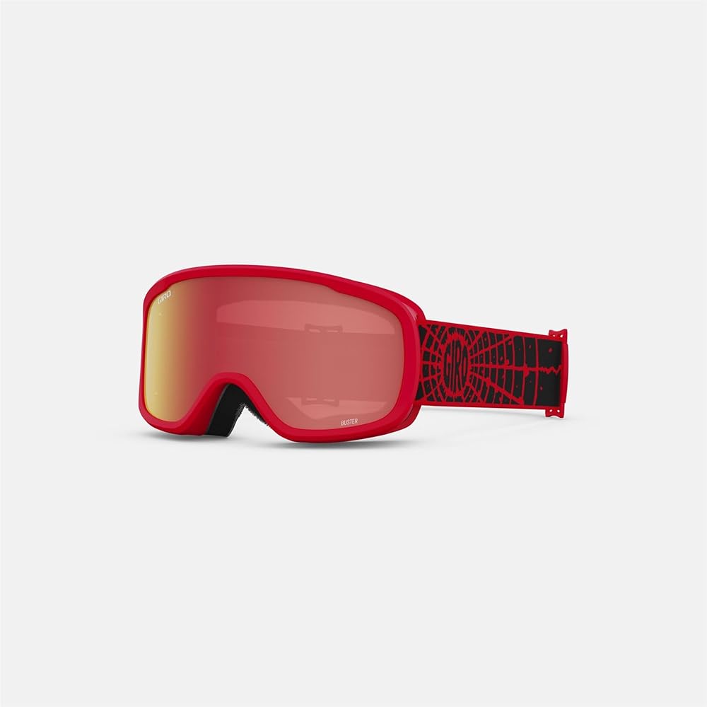 Giro Buster Kids Ski Goggles - Snowboard Goggles for Youth, Boys & Girls - Red Solar Flair Strap with Amber Scarlet Lens