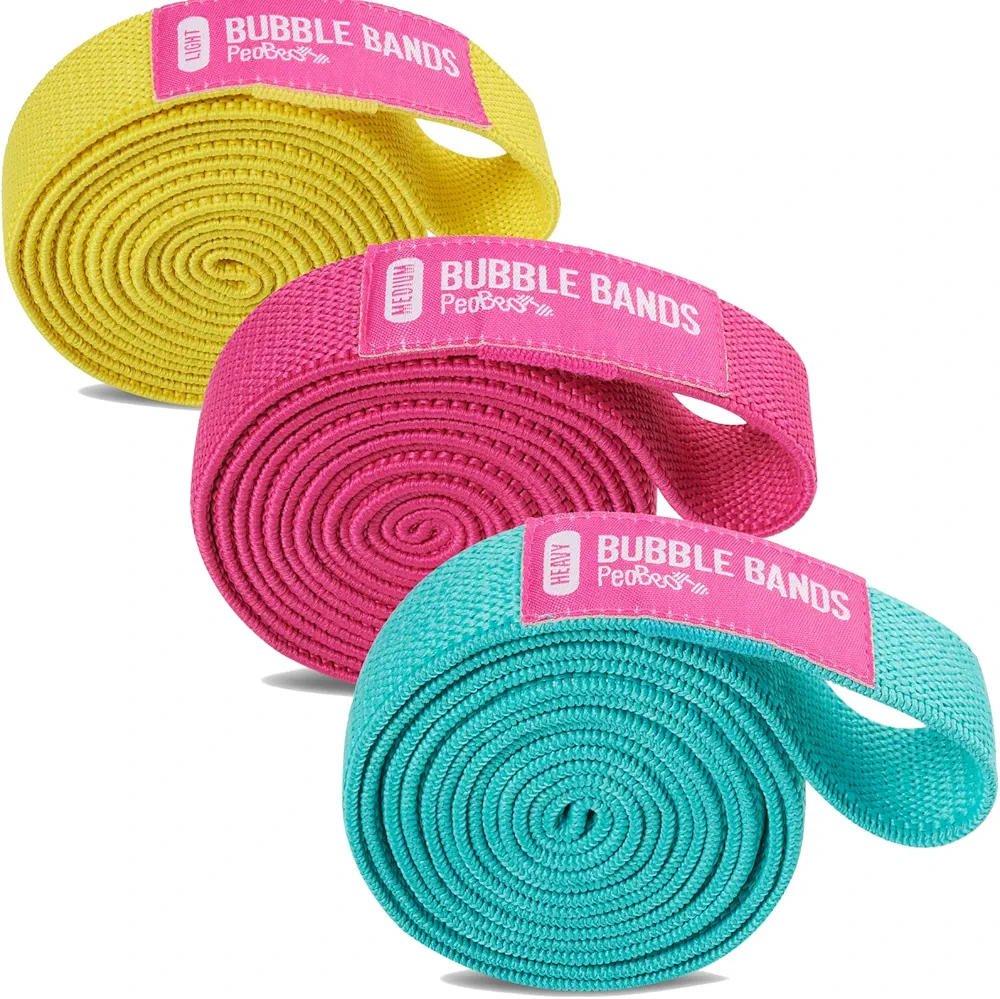 Long Resistance Fabric Bands 3 Pack Set with Door Anchor, Pull-up Assistance Bands for Working Out, Fitness, Training, Physical Therapy, Muscle Training, Shape Body, Pickleball Warm up for Men Women