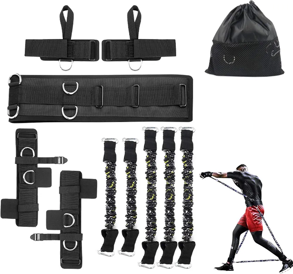 Boxing Resistance Bands Set for Speed and Agility, Workout Band Ankle Exercise Bands Legs Ankle Straps for Resistance Training Enhance Explosive Power