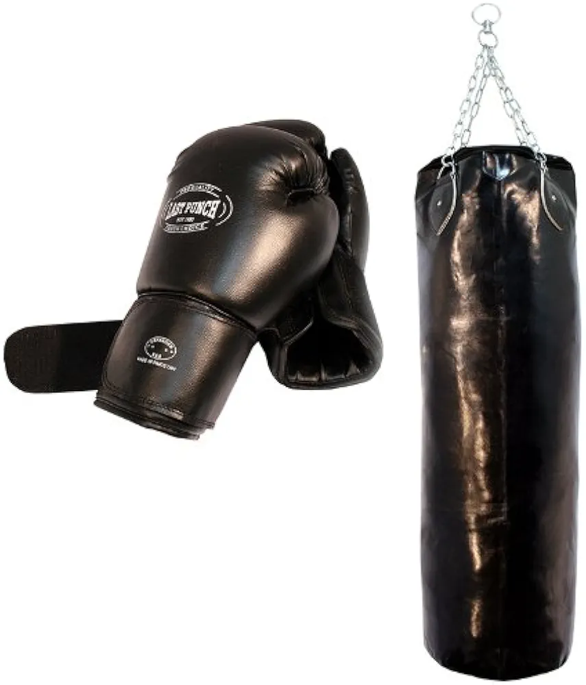 Heavy Duty Pro Boxing Gloves & Pro Huge Punching Bag with Chains New Punching