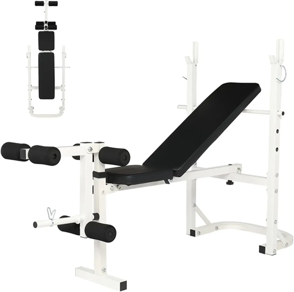 Adjustable Heavy Duty Two Piece Set Olympic Standard Weight Bench With Leg Developer Lifting Multiple Function Workout Bench