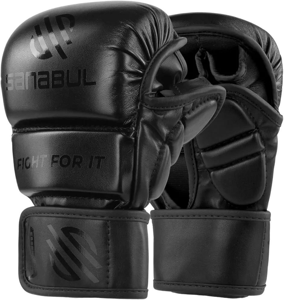 Sanabul Essential 7 oz MMA Gloves Men & Women Martial Arts Sparring Gloves Training Gloves Hybrid 7oz MMA Kickboxing Gloves