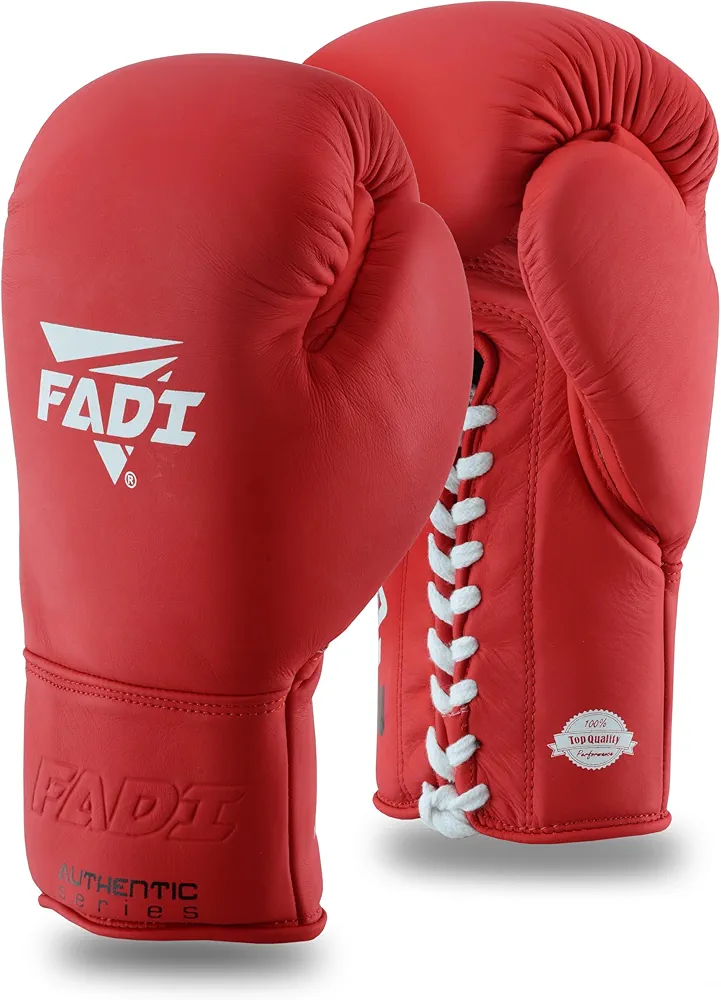 Authentic Series A2 Unisex Pro Lace-Up Boxing Gloves - Genuine Cowhide Leather | Optimal for Boxing, MMA, Muay Thai, Kickboxing, Martial Arts Training & Sparring