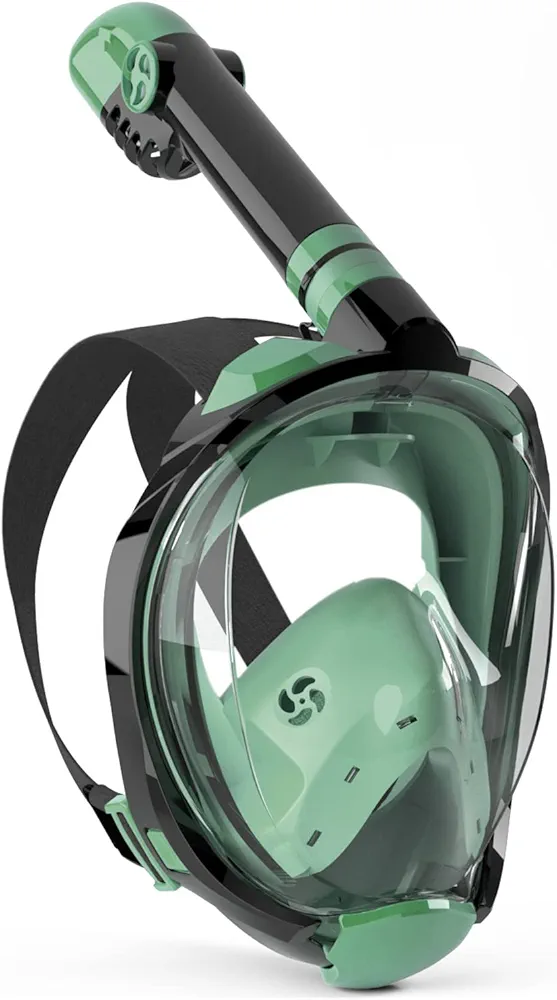Full Face Snorkel Mask, Snorkeling Mask with Detachable Camera Mount,Panoramic 180° View Upgraded Dive Mask with Safety Breathing System,Dry Top Set Anti-Fog Anti-Leak for Adults and Kids
