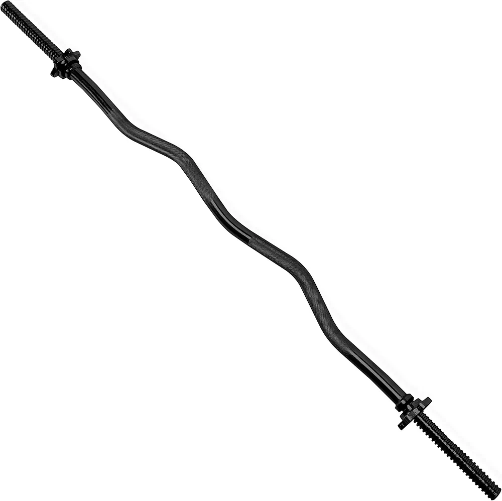 Cap Barbell 47-Inch Standard Threaded Solid Easy Curl Bar
