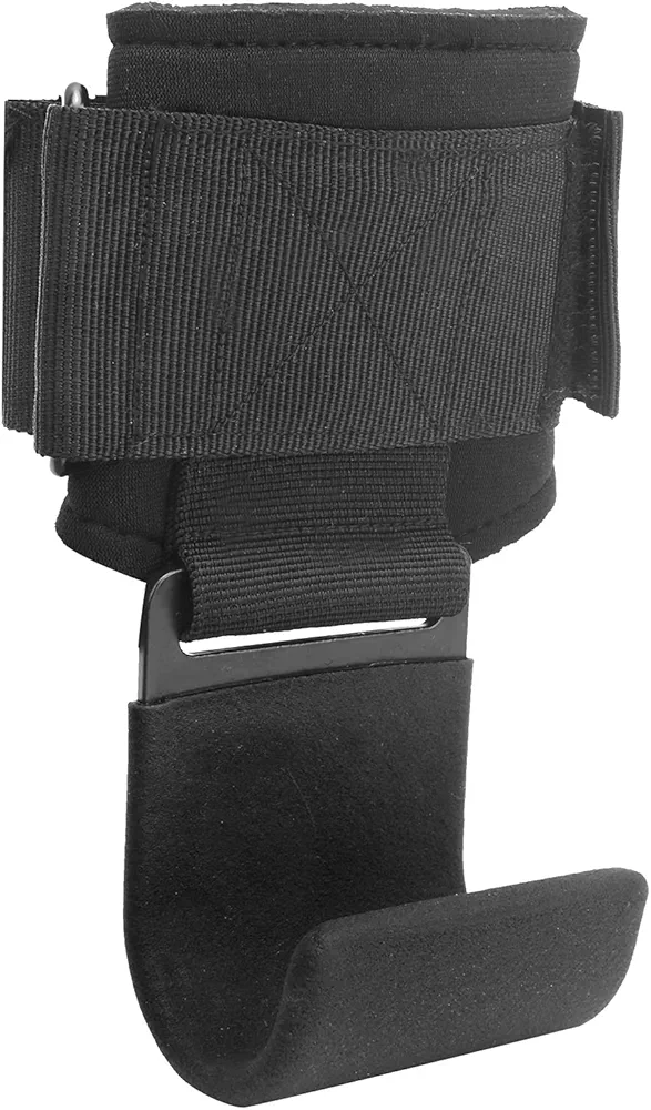Wrist Hook Straps Adjustable Weight Lifting Strap with Hook Weightlifting Wristband for Gym Training (Black Row Hook),Combination Fitness Supplies