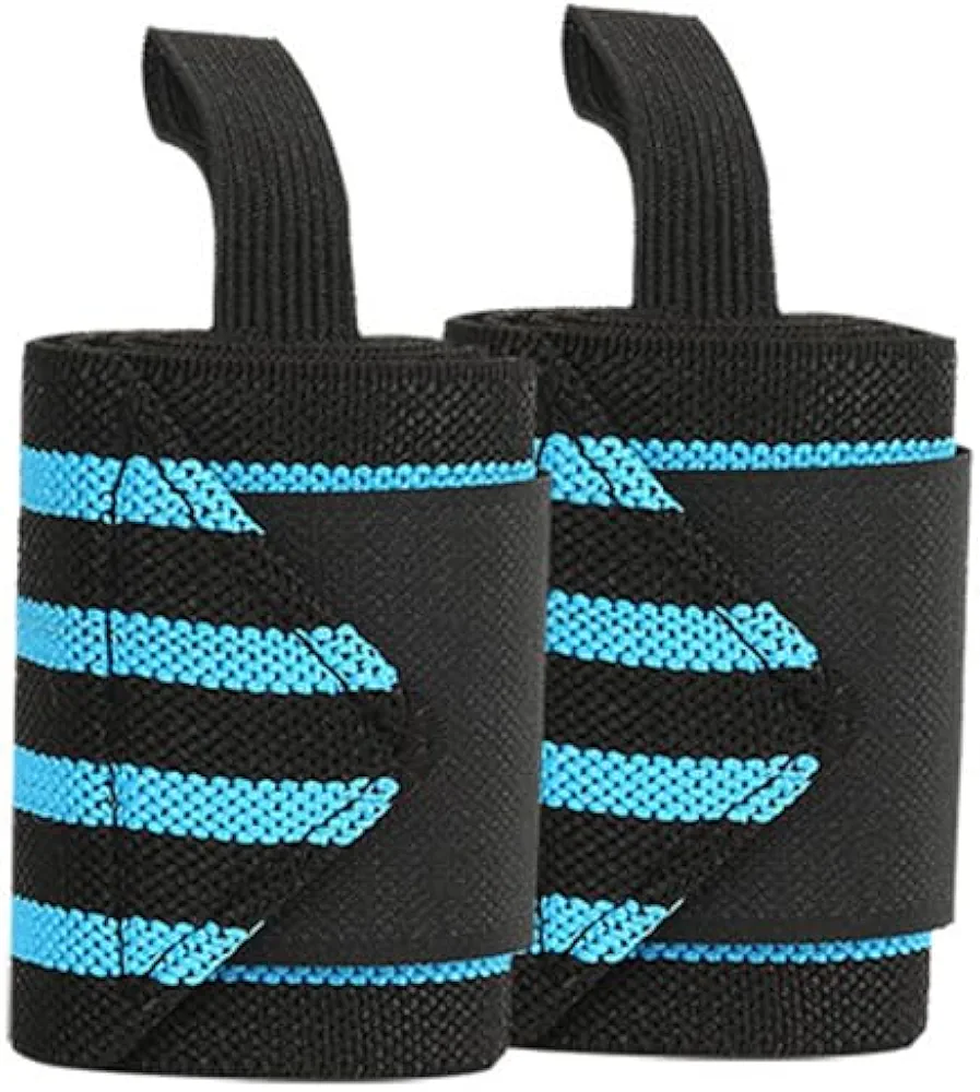 Professional Wrist Wraps & Straps for Gym & Weightlifting (19.6x3.1 inch) - Weight Lifting Wrist Wraps & Gym Wrist Straps Support for Optimal Powerlifting Performance For Women & Men, Blue