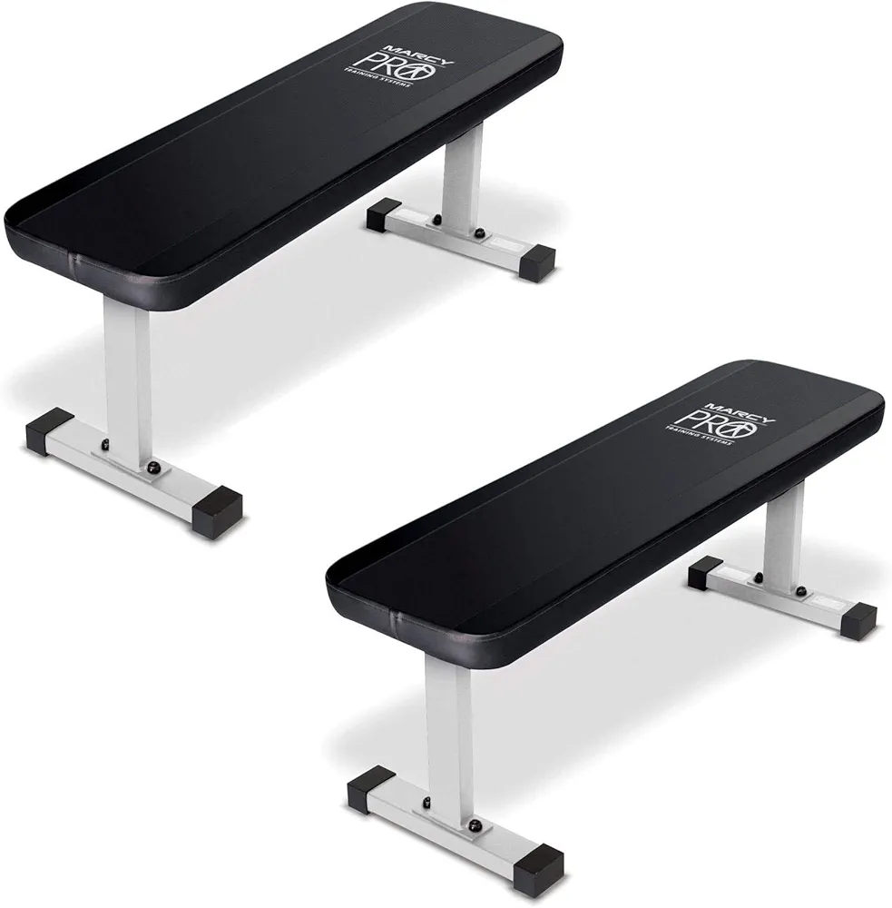 Marcy Flat Utility Flat Strength Training Home Gym Lifting Weight Bench (2 Pack)