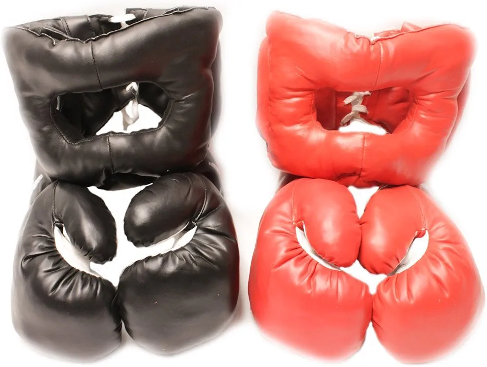 Shelter New 16oz Sets 2 Headgear 2 Pair Boxing Punching Gloves